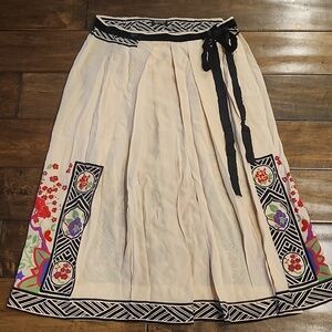 Sonia Rykiel Cream Ans Multi Color Skirt Geometric Design SZ M